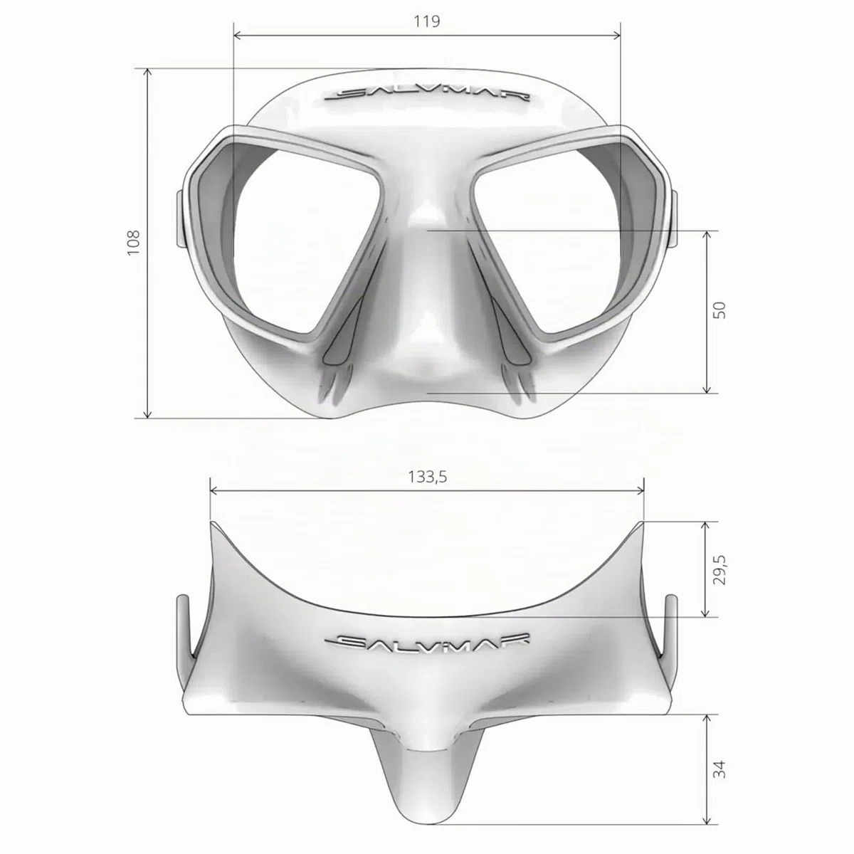 Salvimar Noah Anti Fog, Maschera Adulto Anti Appannamento, per pesca subacquea, Nero