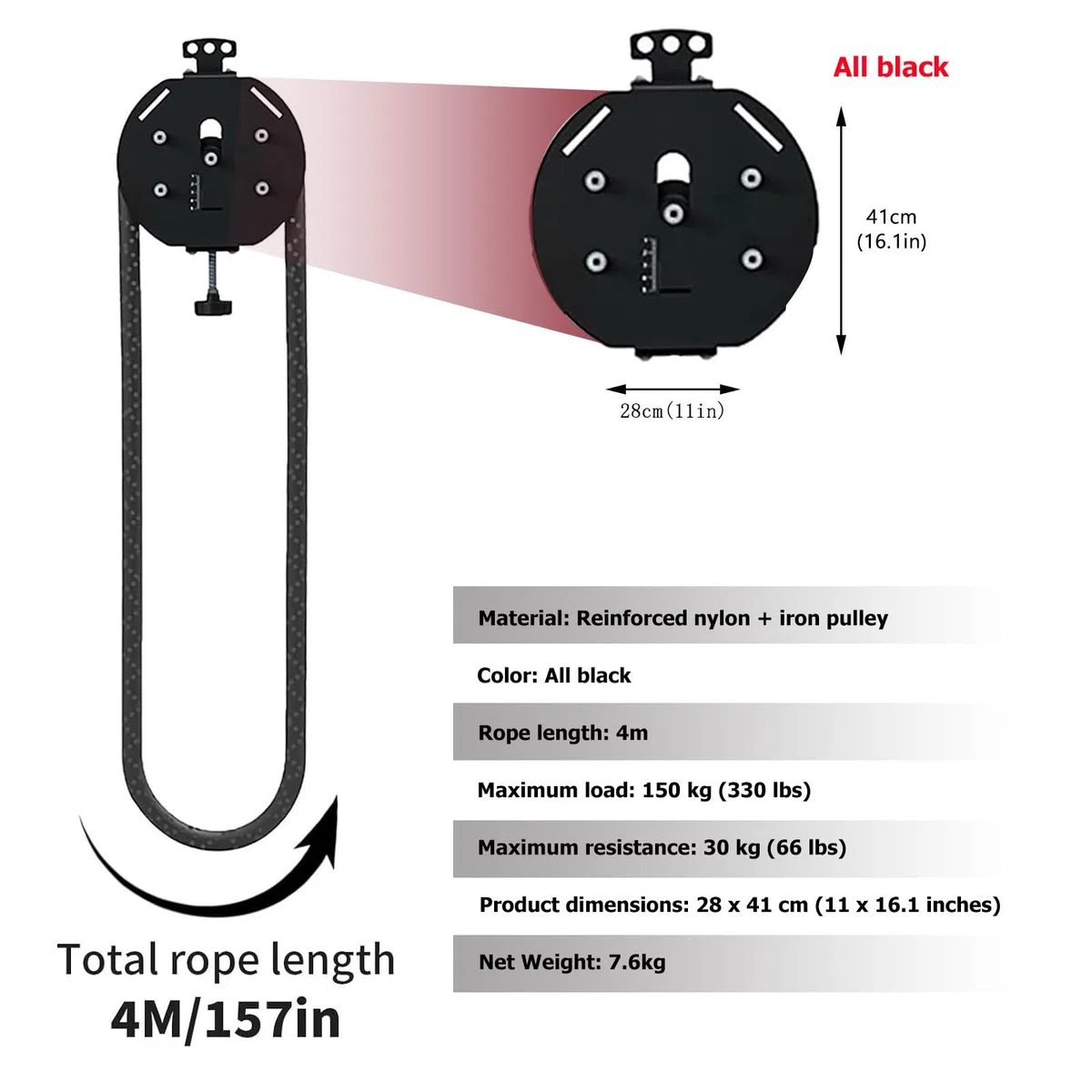 Endless Rope Trainer, attrezzatura fitness regolabile per resistenza muscolare, presa, braccia, schiena e allenamento di coordinazione del corpo