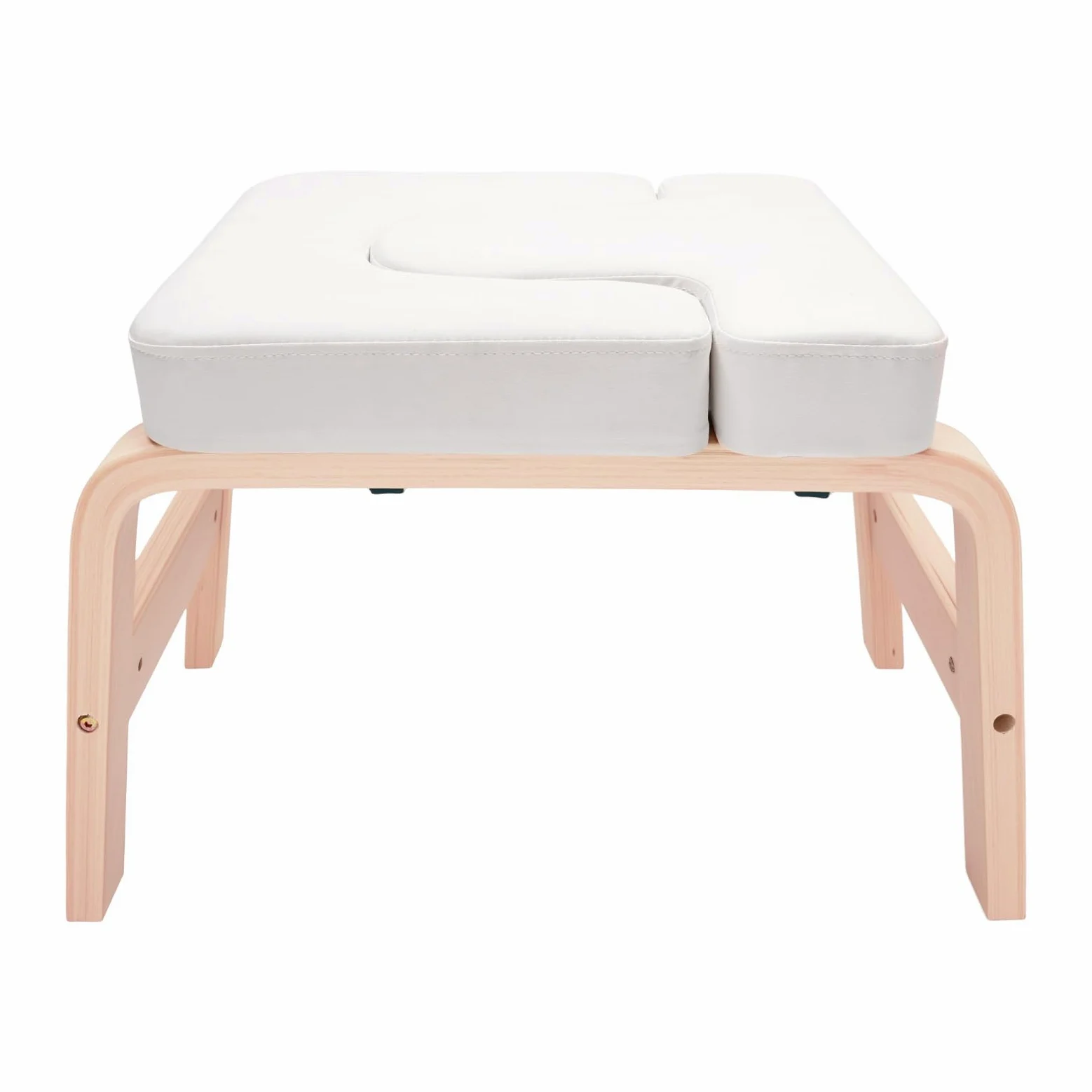 Sgabello da yoga, 200 kg, pieghevole, con blocco a T, per principianti, yoga, 64 x 36 cm, bianco