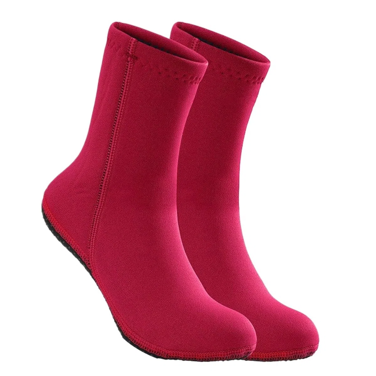 Calzini in Neoprene Calzini da sub for adulti e bambini, in neoprene 3,0 mm, termici, antifreddo, antiscivolo, for pesca subacquea, snorkeling, nuoto, spiaggia(Red,XL)