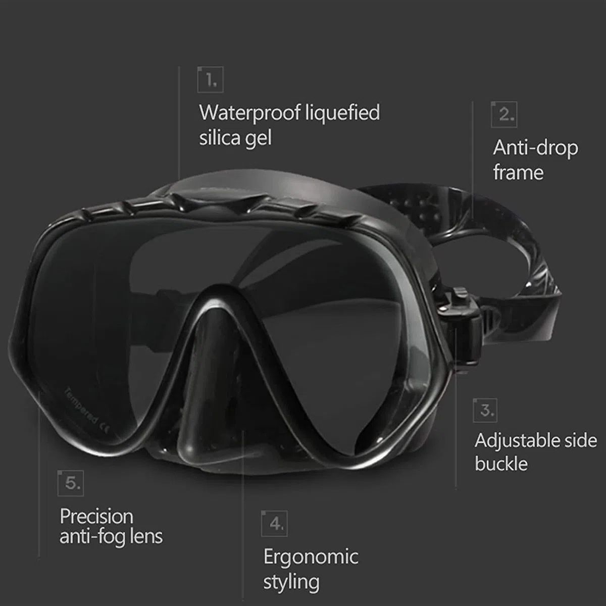 Maschera Subacquea, Maschere Subacquee, Kit Professionali per Maschera da Snorkeling, Boccagli, Antiappannamento, Attrezzatura Subacquea per Pesca Subacquea E Immersioni Subacquee per Adulti