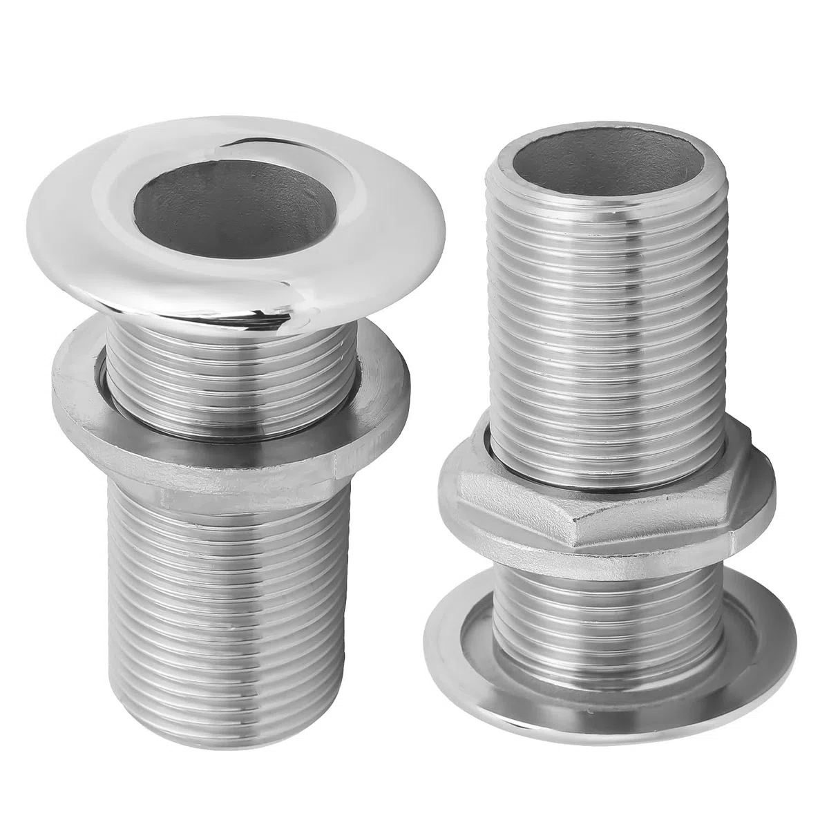 Tissting Accessorio per casco diritto marino 2 pezzi 1in 79mm - Connettore di scarico in acciaio inox 316 per barche e yacht, facile installazione e resistenza alla corrosione
