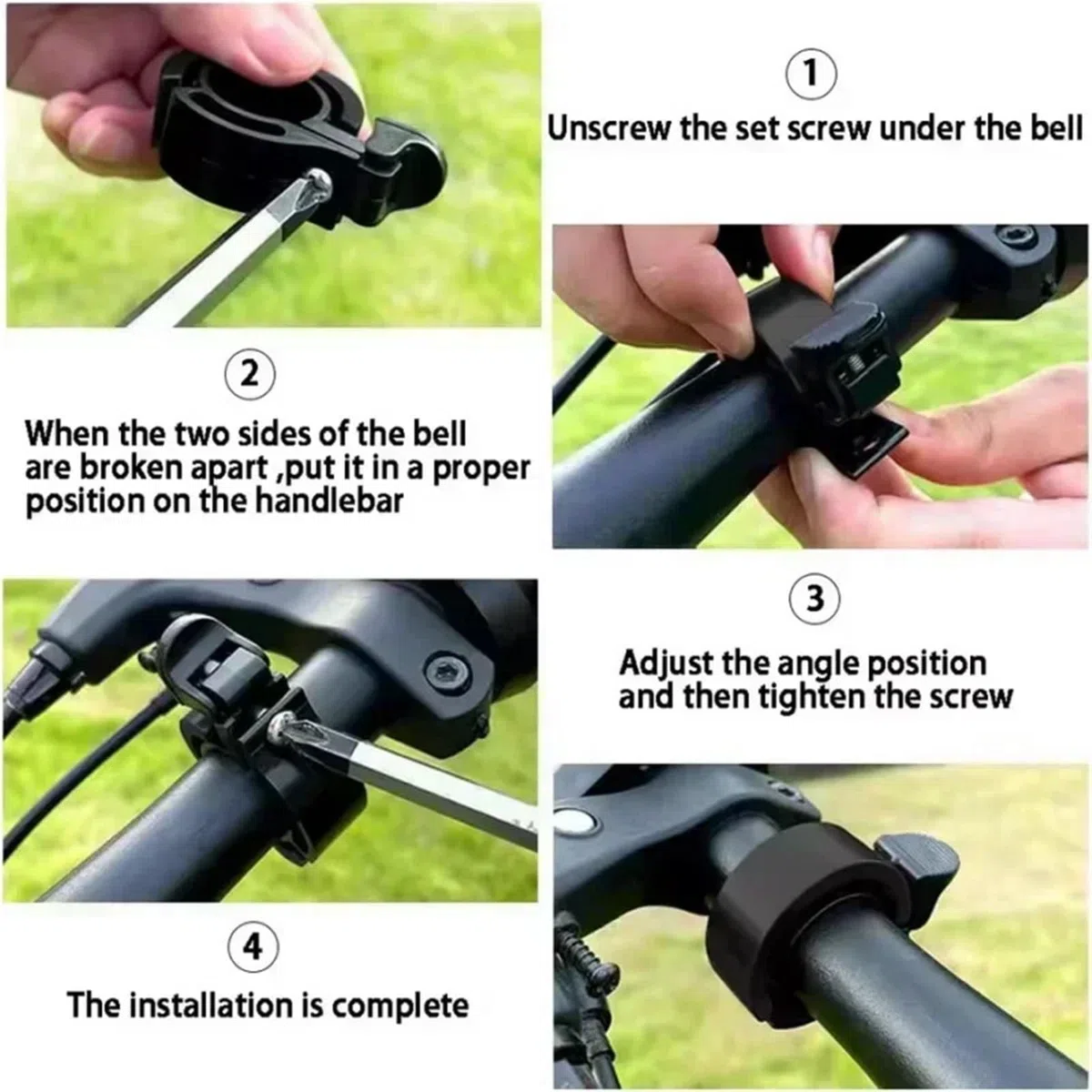 Campanello per bicicletta 4 pezzi Campanello per bicicletta classico corno per bicicletta per adulti uomini donne bambini bici rotante avviso di sicurezza corno accessorio per attrezzature da ciclismo
