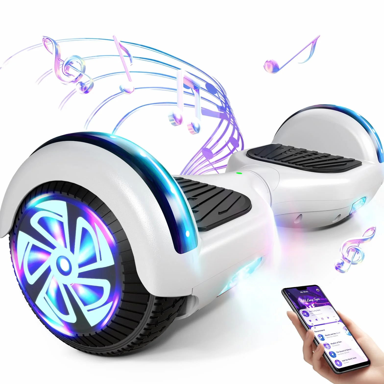 Hoverboard Hover Borad 6.5" con luci LED/Bluetooth, Skateboard Hoverboards, regalo per bambini