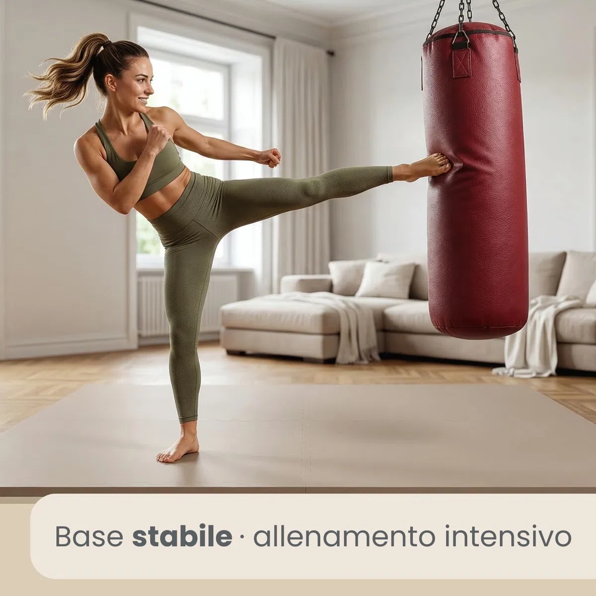 EYEPOWER 4 Tappetini Puzzle per Sport ciascuno 63x63cm incl Cornice Tappeto Estensibile Eva 20mm di Spessore Double-Face