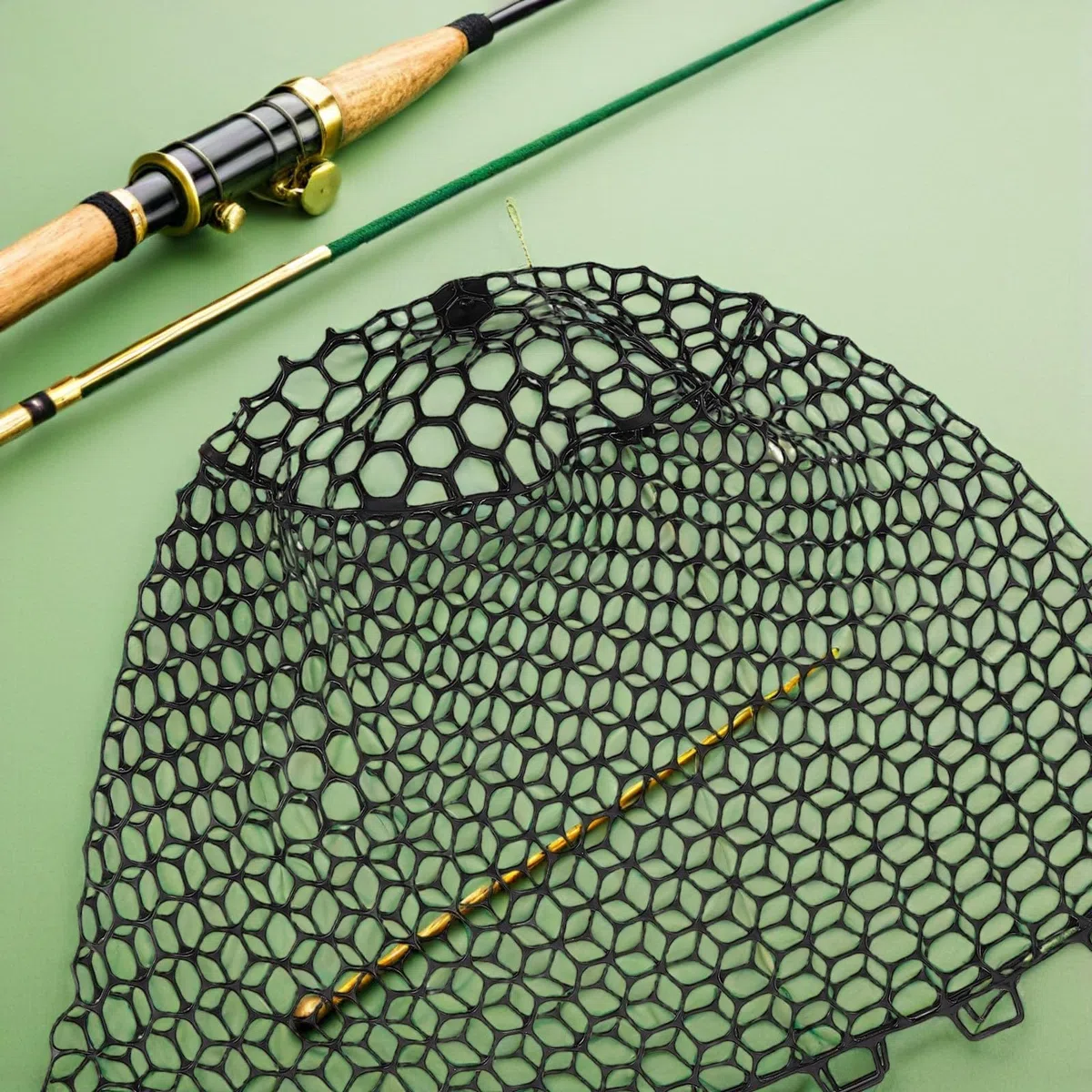 Rete da Pesca in Silicone Resistente e Pieghevole Guadino Senza Manico con Maglia Ampia per Pesca Responsabile in Acqua Dolci e Salate Protezione Pesci
