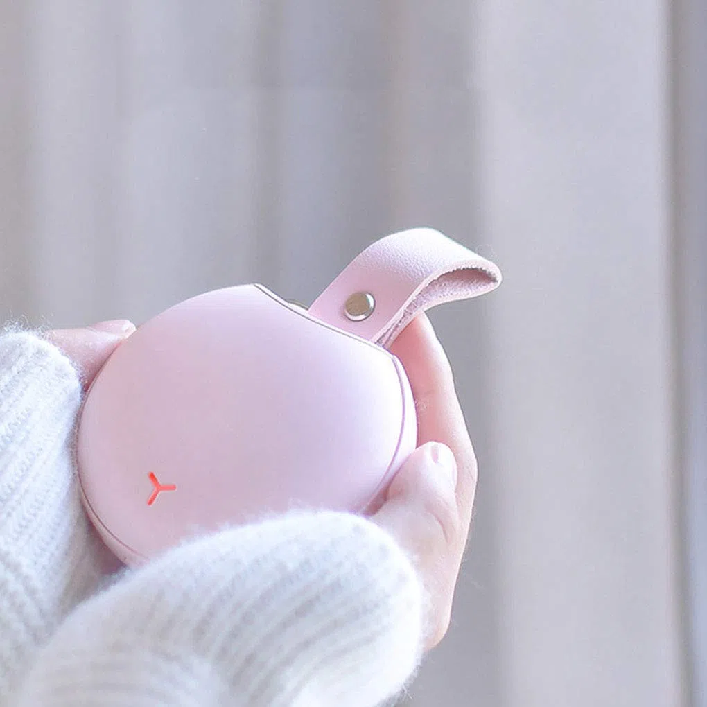 Scaldamani Ricaricabile Power Bank USB Scaldamani su Entrambi i Lati Scaldamani Elettrico Scaldamani Calore a Lunga Durata Riutilizzabile per Gli spostamenti Power Bank, Rosa