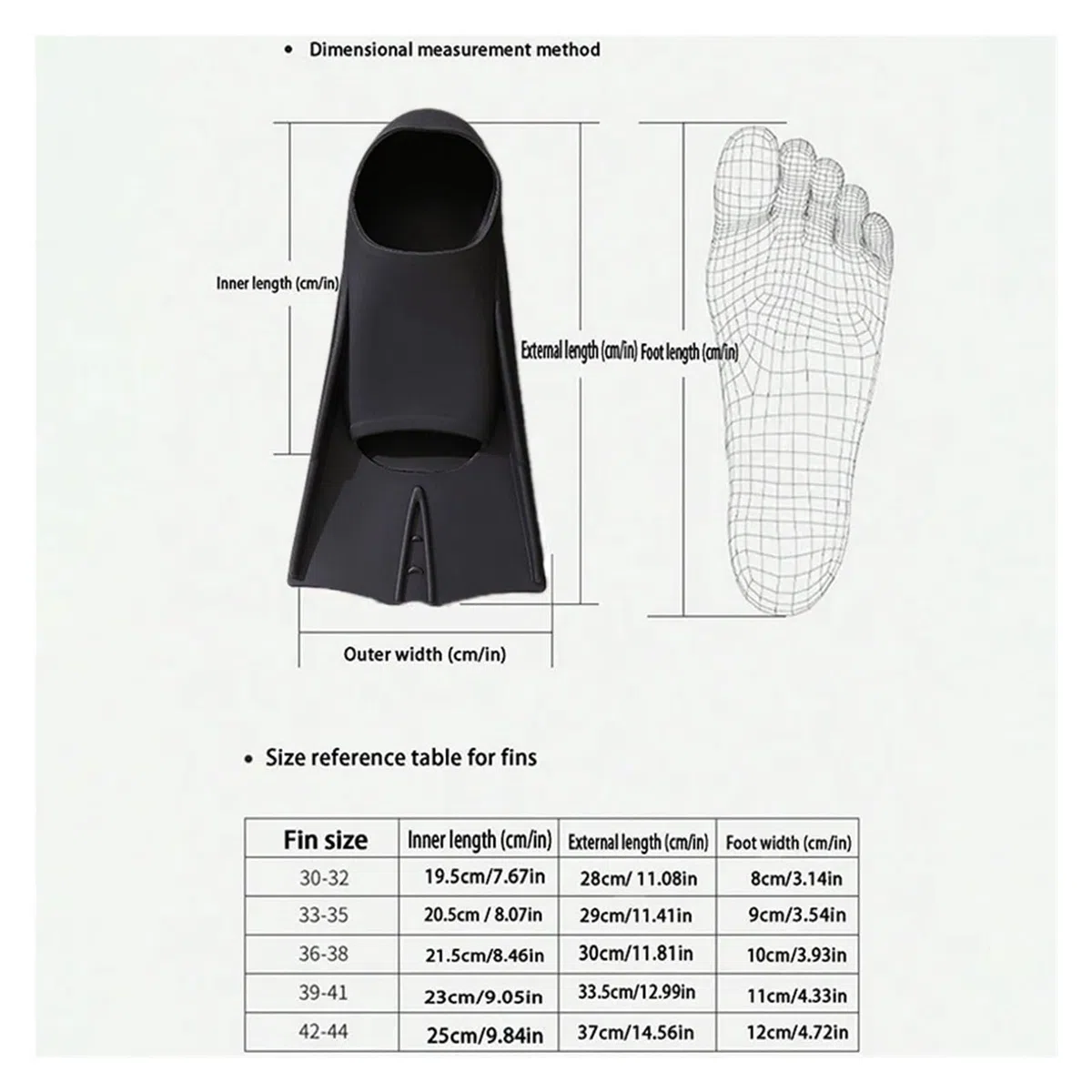 Generico Set di attrezzature for il nuoto da uomo e donna, pinne in silicone, for immersione