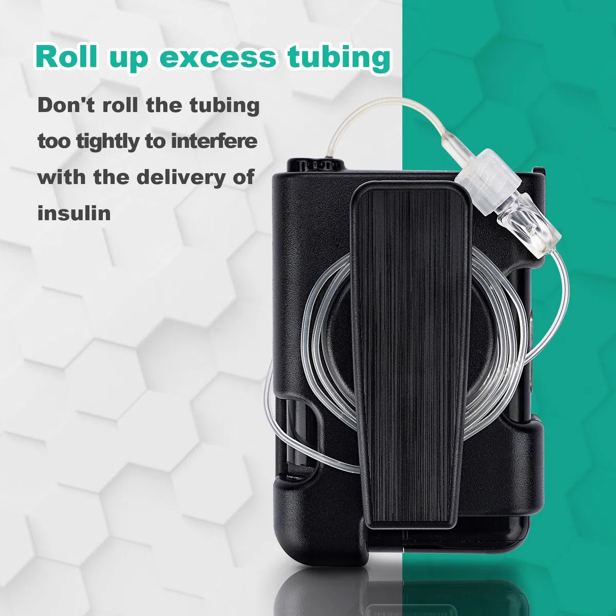 Custodia per pompa di insulina per t:slim Tandem X2, clip da cintura girevole a 360° per t:slim G4 Spool Up tubo in nero
