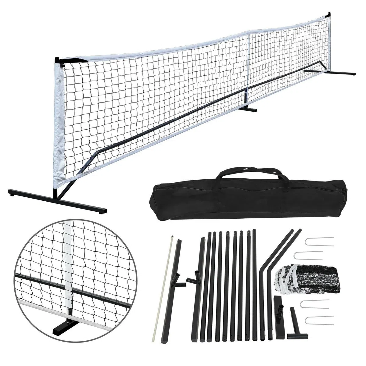 Rete da pickleball Set di rete portatile for pickleball con supporto in metallo for tennis, pallavolo, calcio, accessori for, attrezzature for sport la palla
