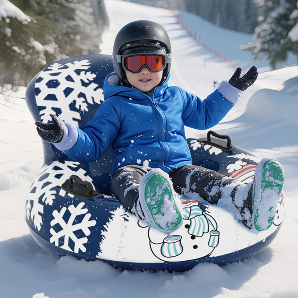 Tubo Da Neve Ad Alta Resistenza Tubo Da Neve Gonfiabile Con Maniglia | Anello Per Lo Slittino Invernale Per Uso Esterno Su , Percorso Pedonale, Piscina, Riunione, Festa, Spiaggia E Sport