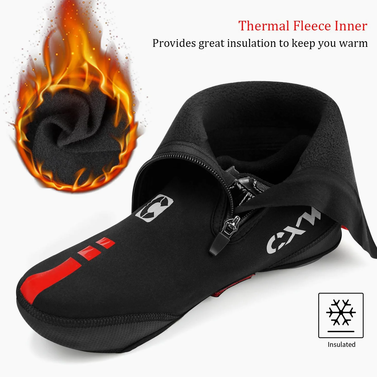 CXWXC Copriscarpe da Ciclismo in Neoprene, Impermeabili, Invernali, Termici, Caldi, per Uomo e Donna, Stivaletti da Mountain Bike