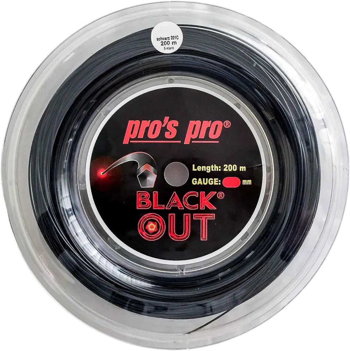 Corda da Tennis Blackout 200 m per Topspin 1,24 mm Pros PRO