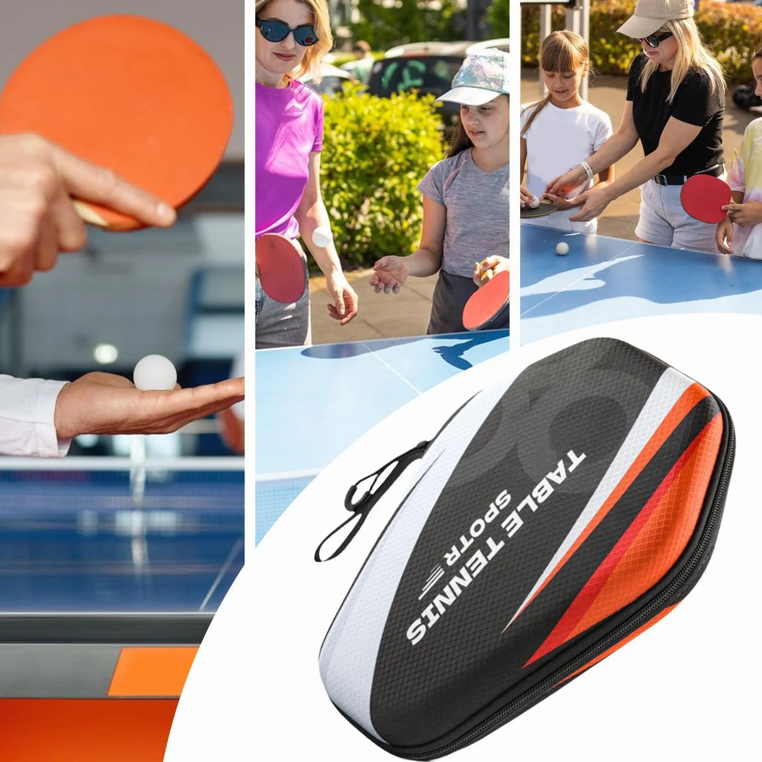 Custodia per racchette da pong, custodia per racchetta da tennis da tavolo, custodia per paddle impermeabile alla polvere, borsa per riporre paddle, organizer per pong stabile per principianti o