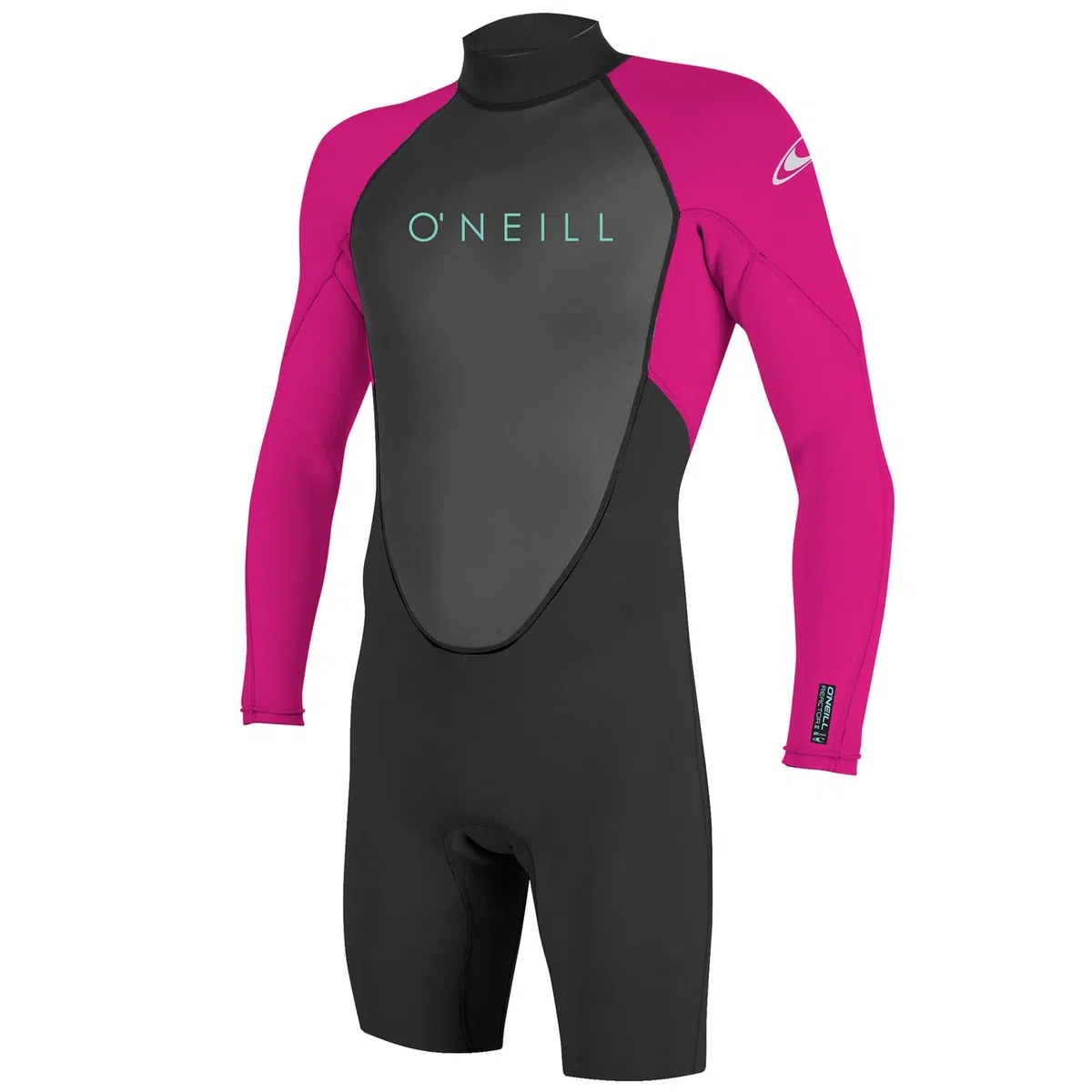 2023 O'Neill Youth Reactor-2 2mm Long Sleeve Shorty Wetsuit 5458 - Black/Ocean