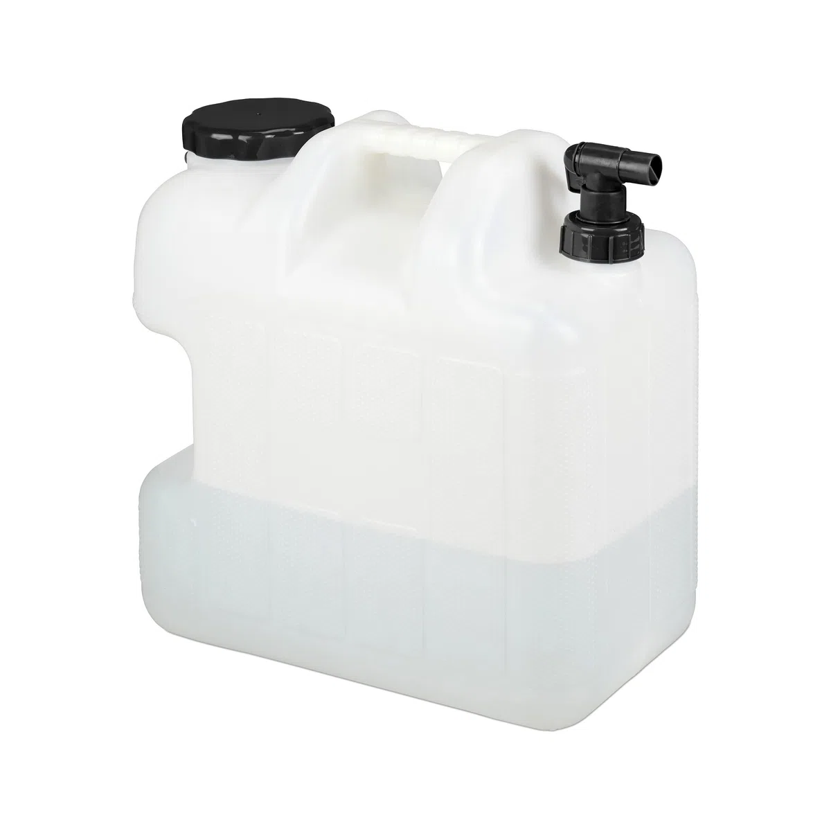 Relaxdays Tanica con Rubinetto, 25 Litri, Plastica Senza BPA, Coperchio, Manico, Bottiglia Viaggio Camping, Bianco Nero