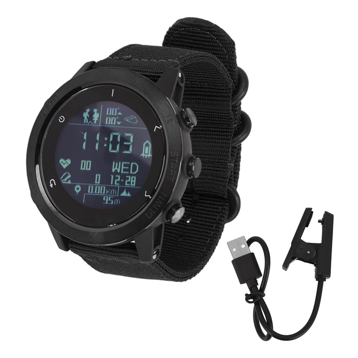 Orologio da uomo Smartwatch sportivo orologio subacqueo con GPS, altimetro, barometro, bussola, sveglia, orologio fitness impermeabile 10 ATM