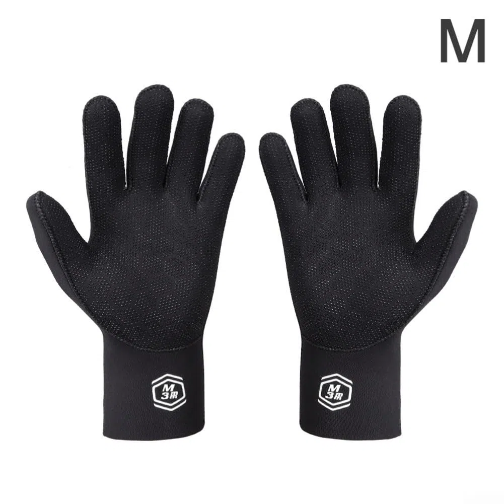 Guanti da immersione da 3 mm: in gomma calda e resistente all'abrasione con impugnatura antiscivolo per immersioni, snorkeling, surf in acqua fredda; adulto