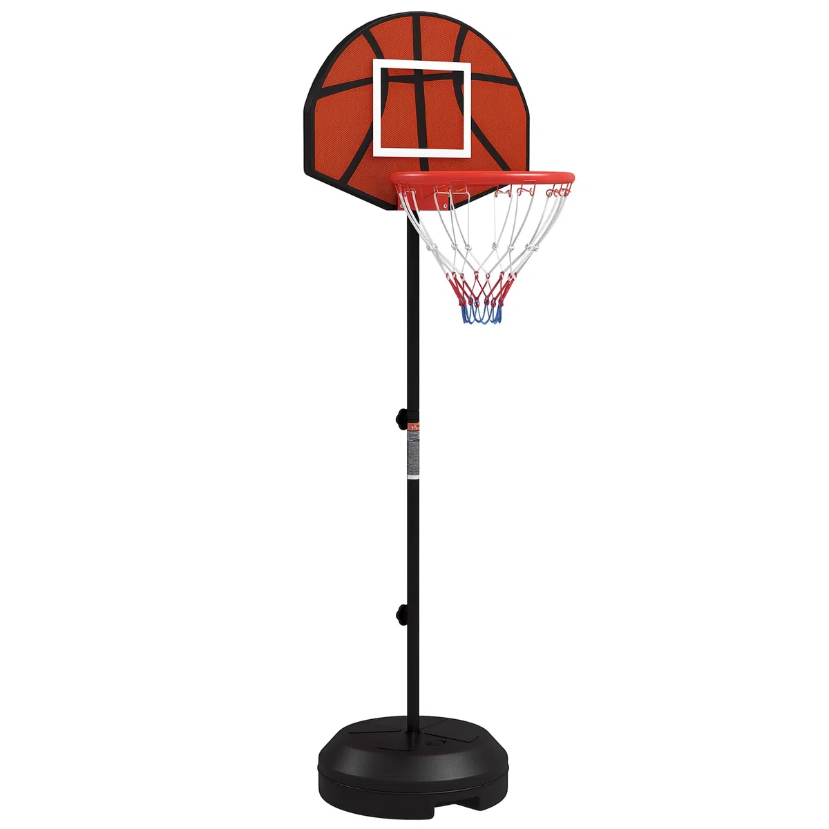 SPORTNOW Canestro Basket ad Altezza Regolabile con Bersaglio Freccette 2 in 1, Set da Gioco in Acciaio e PE con Base Riempibile e 6 Freccette, 38.5x48.5x179 cm, Nero e Marrone