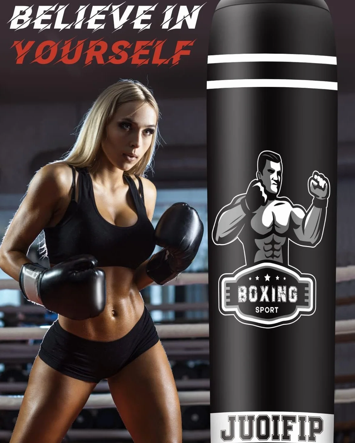 NZQXQJXZ Sacco da boxe da terra - sacco da boxe adulti autoportante da 180 cm - sacco boxe gonfiabile con sacchetto di sabbia per allenamento MMA Muay Thai
