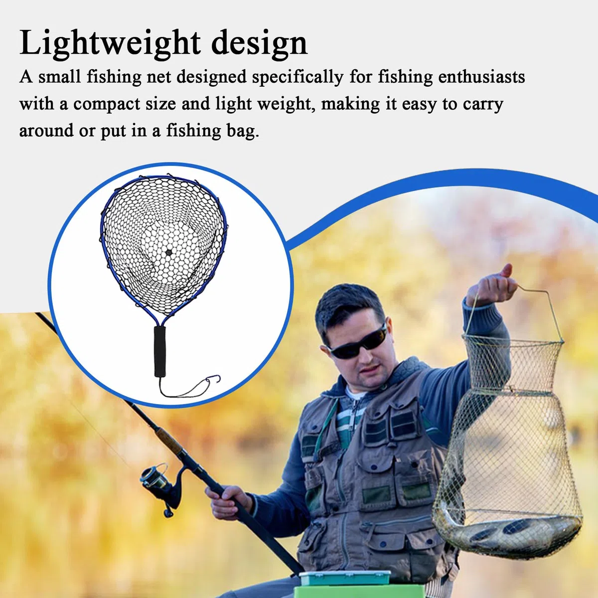 Angler's Landing Net - Attrezzatura Telescopica Per La Raccolta Di Pesci Allungabili, Rete Portatile con Manico | Attrezzatura Di Cattura E Rilascio Pieghevole Leggero per Kayak In Barca Di Acqua