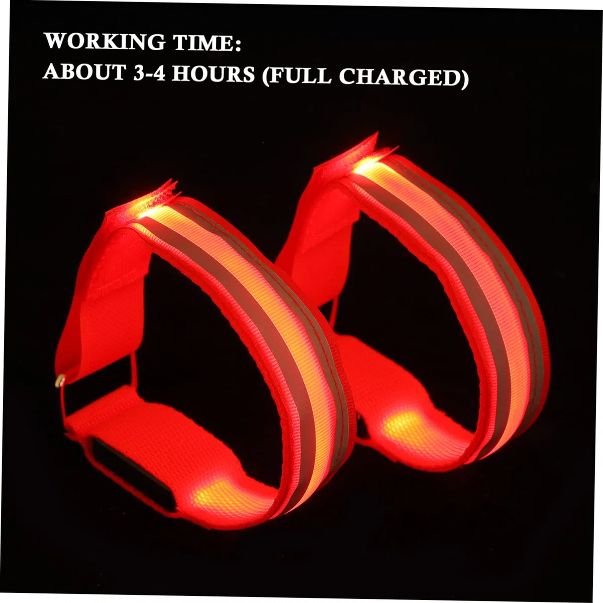 Mipcase luci di Marcia a LED Green Light greenlights Fab lash bracciali Lampeggianti Braccialetto di Ricarica Braccialetti Luminosi Braccialetti Lampeggianti Braccialetto LED Rosso