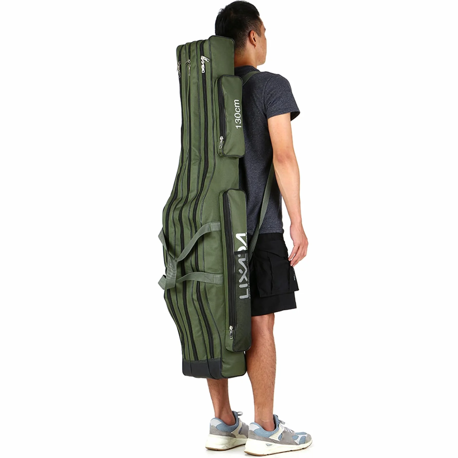 Lixada Borse Canna da Pesca Portatile Borsa a rotelle Tre Strati Pieghevole Canna Da Pesca Borsa Bobina Tackle Strumento Carry Case Carrier Travel Bag