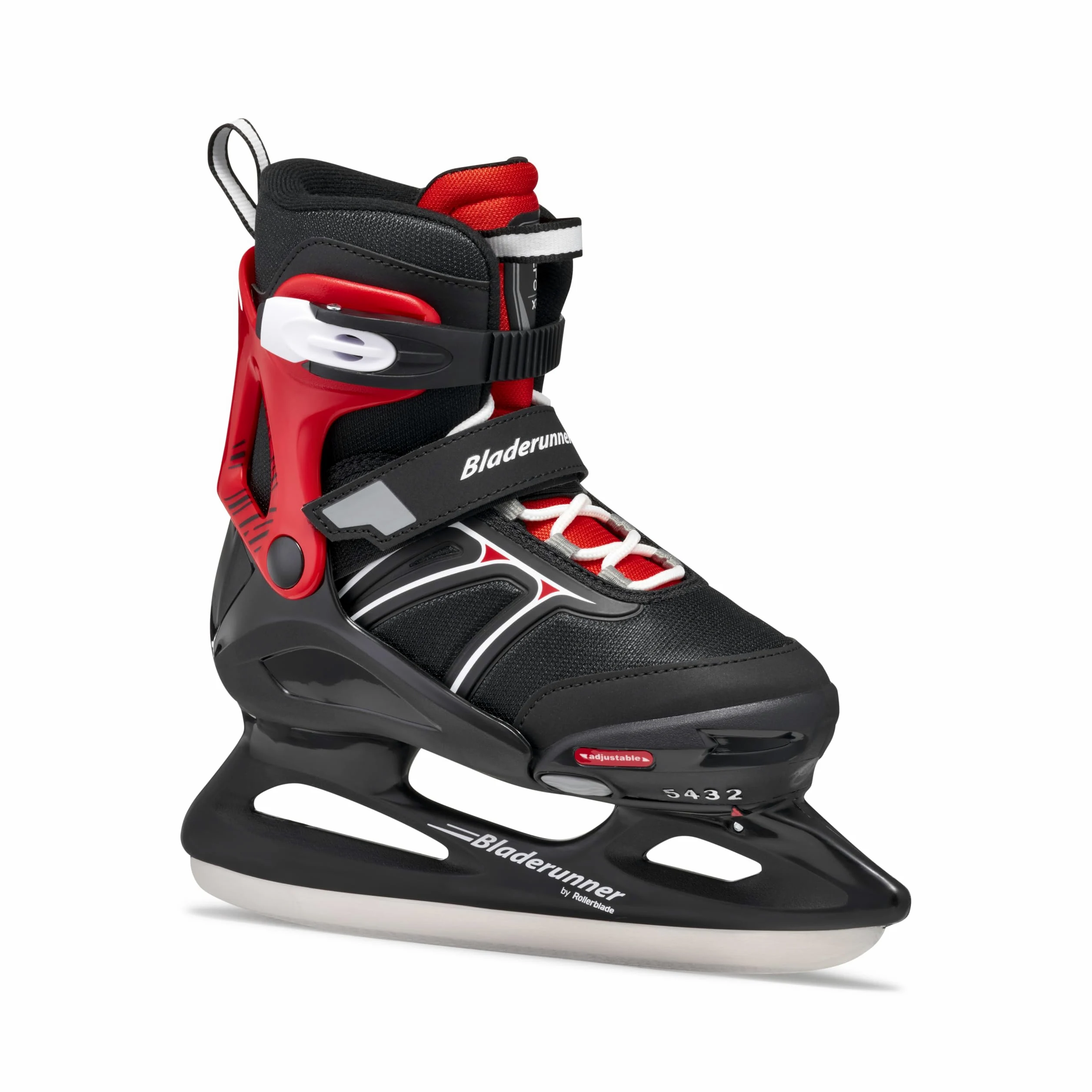 Bladerunner Micro Ice XT Pattini da ghiaccio Misura Regolabile, Bambini e ragazzi, Nero/Rosso