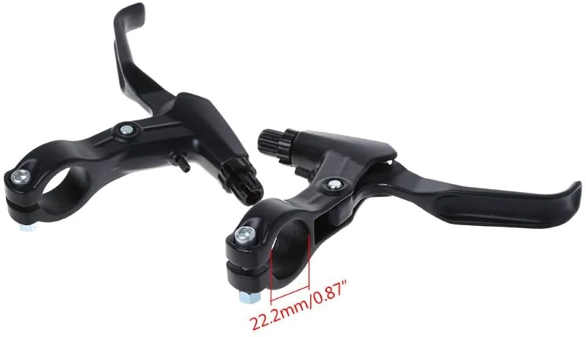 Lega di alluminio MTB Road Bike Leve freno bici fisse 2 pezzi Leva freno bicicletta Cambio Manovella ciclismo Leva freno bicicletta Leve cambio (Colore : Nero) (Nero)