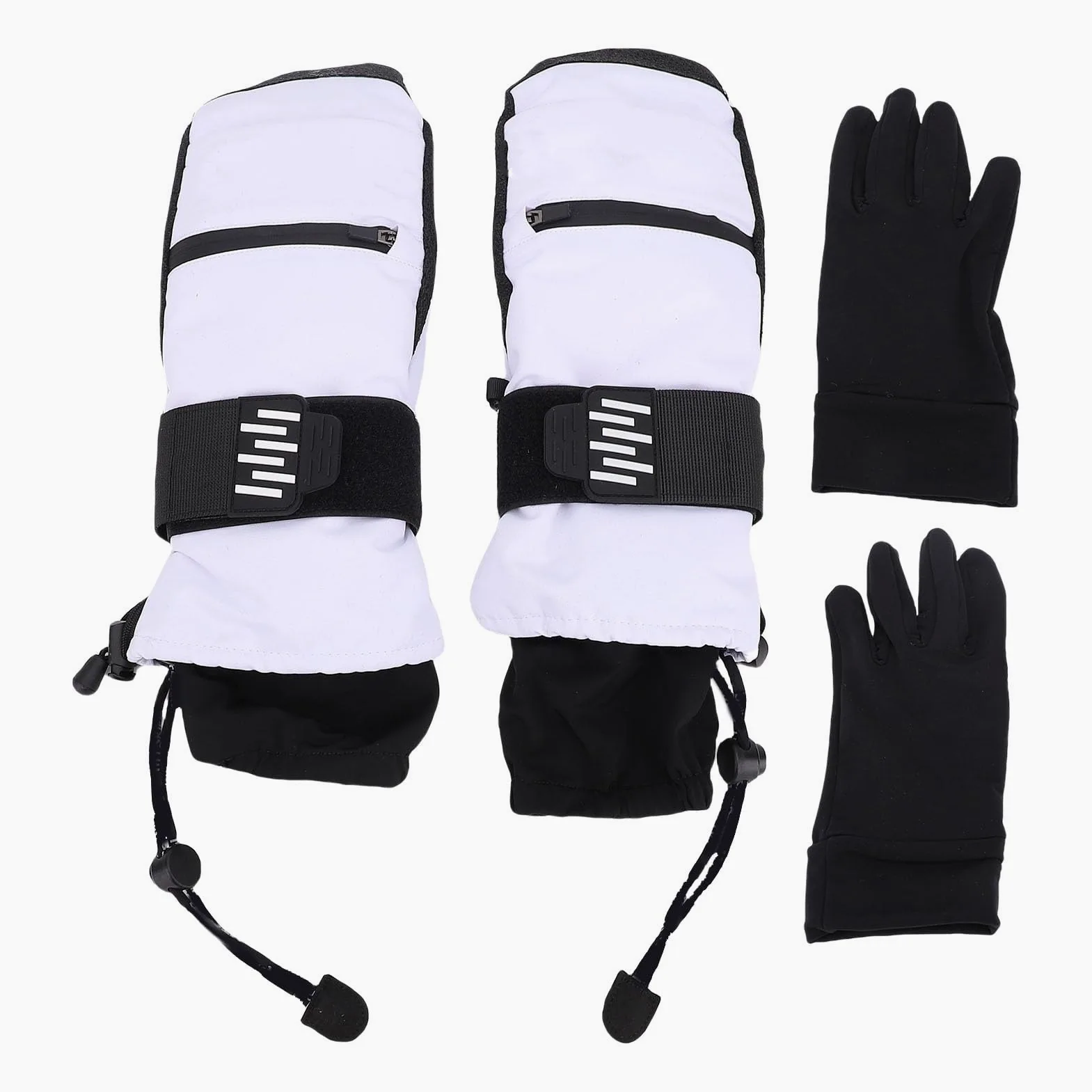 Snowboard Fäustlings Invernali Flessibili Polso Protezione da Palma da Palmo per Uomini Donne Sciare Fuori Lavoro All'aperto Nylon Bianco e