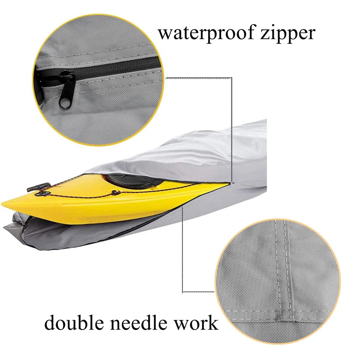 Copertura Kayak Impermeabile 210D Oxford – Telo Protettivo Antipolvere E Anti-UV Per Canoa, Kayak Gonfiabile, Paddle Board, SUP – Custodia Esterno Pieghevole Resistente-Gray||5 m/16ft