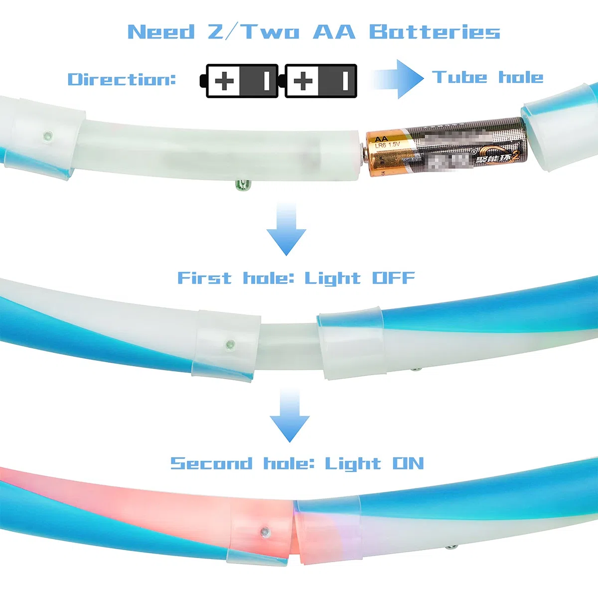 Hulas Hoop per bambini a partire dai 6 anni e adulti per fitness, danza, esercizio, riduzione del peso, luce a LED， luce brillante