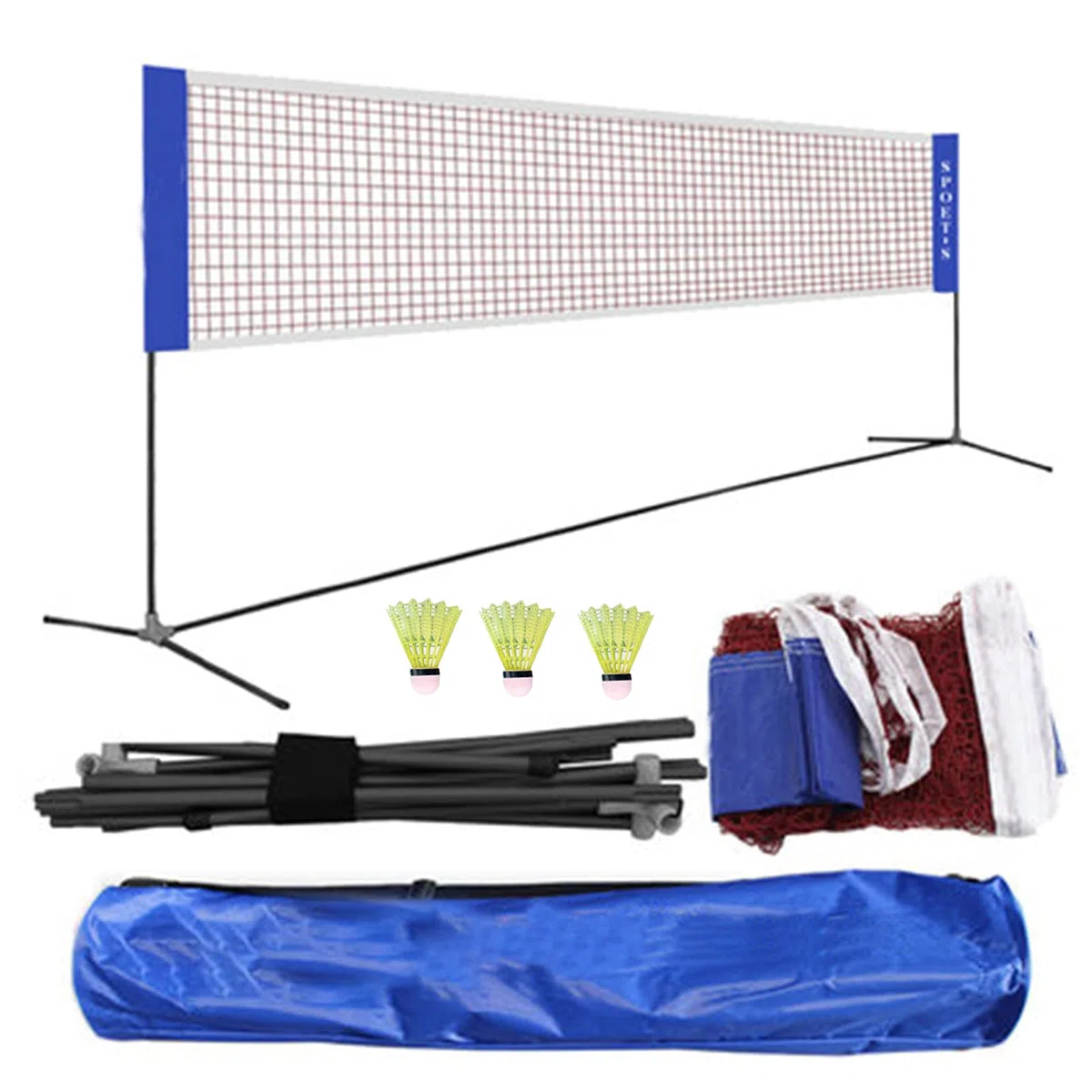 Portatile Tennis Net Badminton Net Volleyball Net Easy Set Up Tennis Training Tool for Training Sport per Esterni Interni(Size:2m)