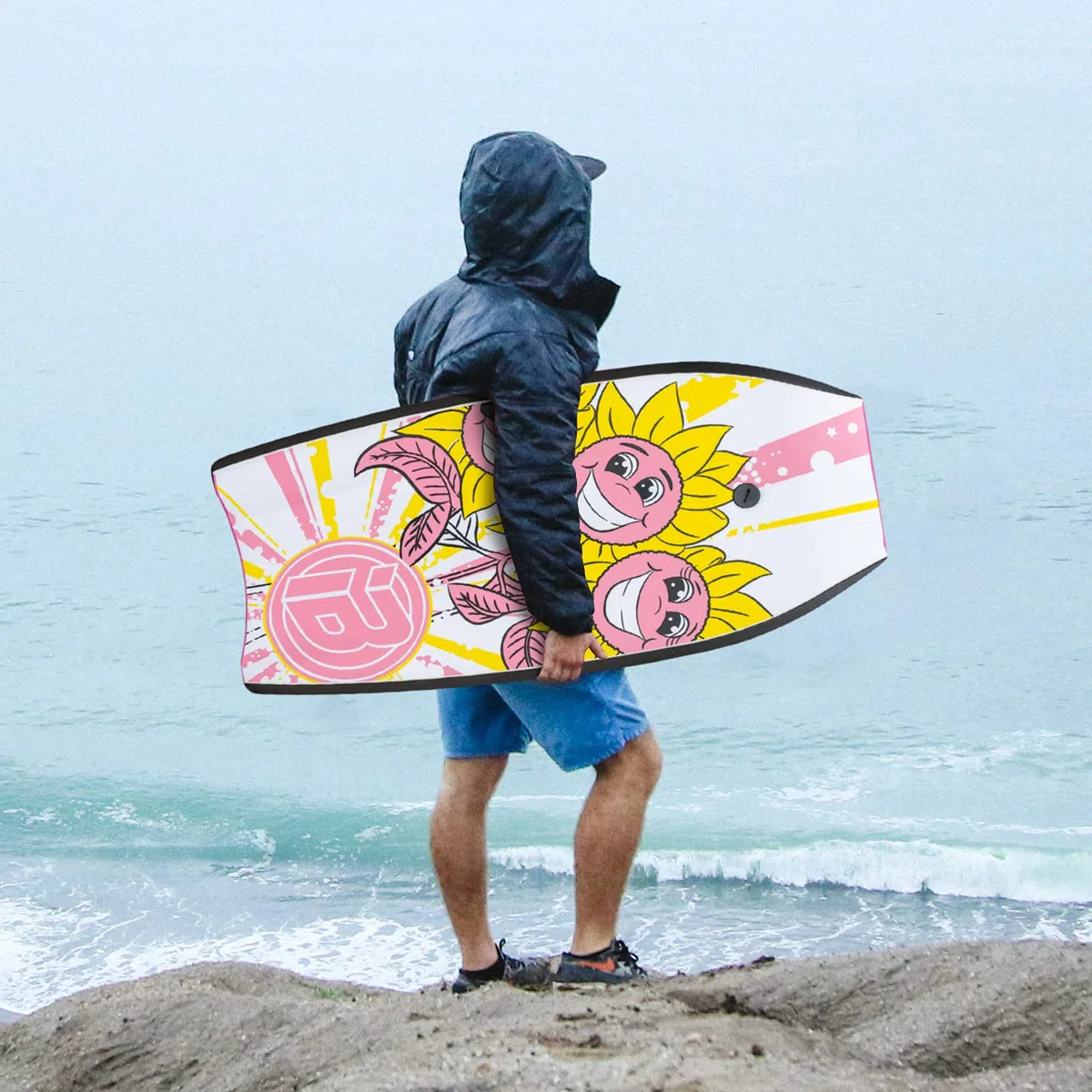 Bodyboard leggero da 94 cm con nucleo in EPS, guinzaglio di alta qualità e cinturino da polso per surf per adulti e adolescenti