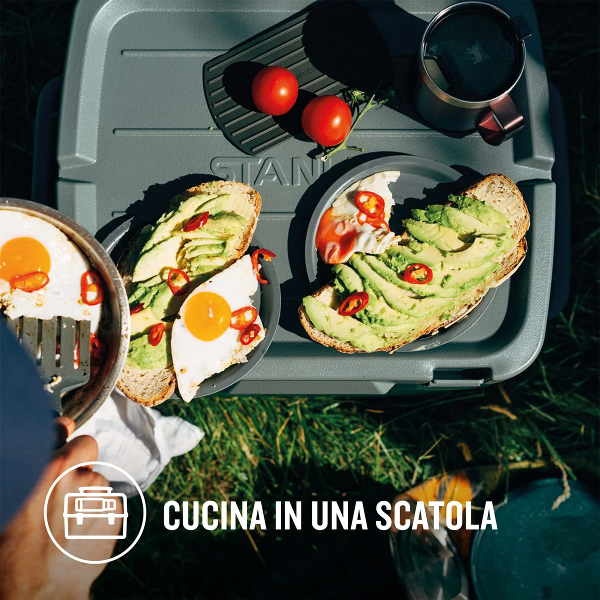Stanley Adventure All-In-One - Set da cucina per esterni, leggero, 9 pezzi, in acciaio inox, per campeggio, ideale per il backpacking, escursioni o campeggio, lavabile in lavastoviglie