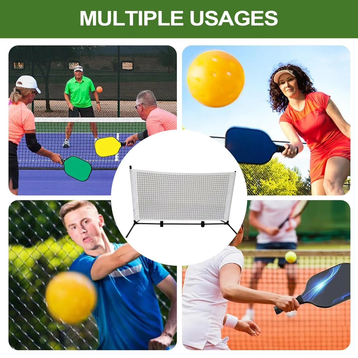 Rete da pickleball portatile, rete da allenamento per pickleball Rete | Rete Allenamento Domestico Rete Allenamento Pickleball Adatta a Giovani, Famiglie, Animatori