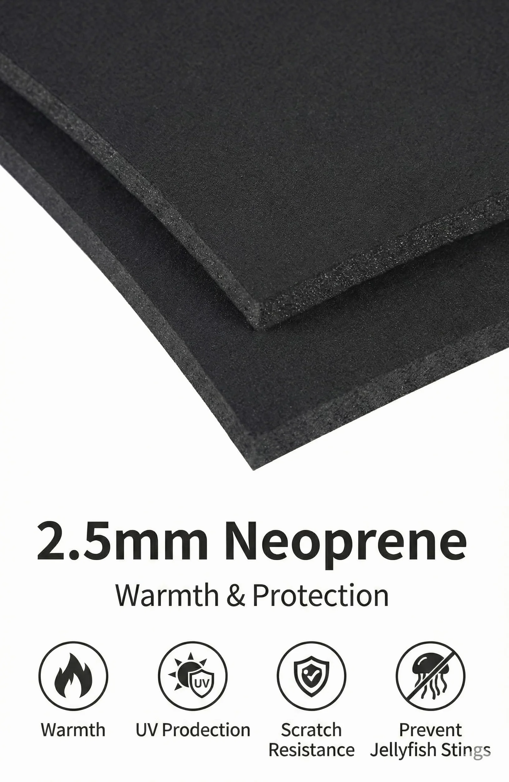 Muta corta in neoprene per bambini, 2,5 mm, per ragazzi e ragazze, termicamente UV, chiusura lampo per corsi di nuoto, immersioni, surf, snorkeling