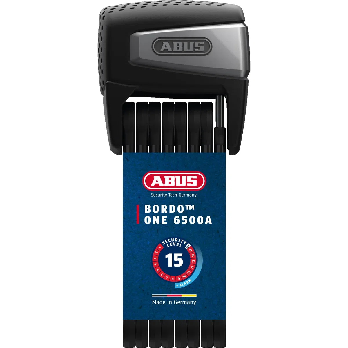 ABUS Faltschloss BORDO One 6500A con telecomando e supporto, 110 cm | Lucchetto bici con allarme, SmartX Bluetooth, ABUS One App, 100 dB, 110 cm, supporto SH