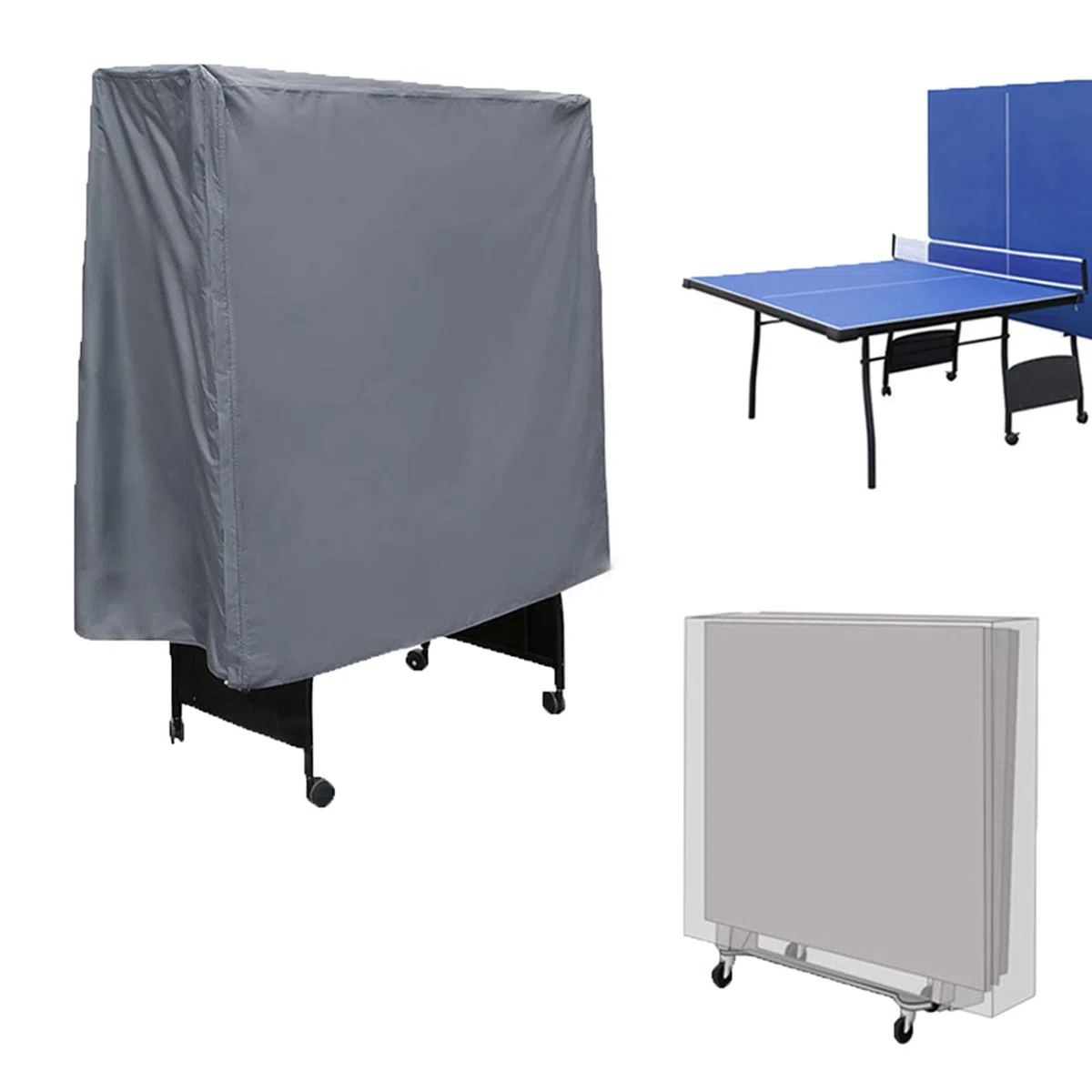 Copertura per Tavolo da Ping Pong Esterno Giardino Protettiva Impermeabile Cover Anti-UV Oxford Copertura Ping Pong Interno/Esterno 155 * 144 * 52cm