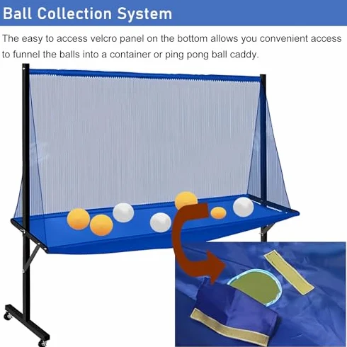 Rete di cattura per palline da ping pong, rete professionale per allenamento di tavoli da 182,9-208,3 cm, collezionista e rullo