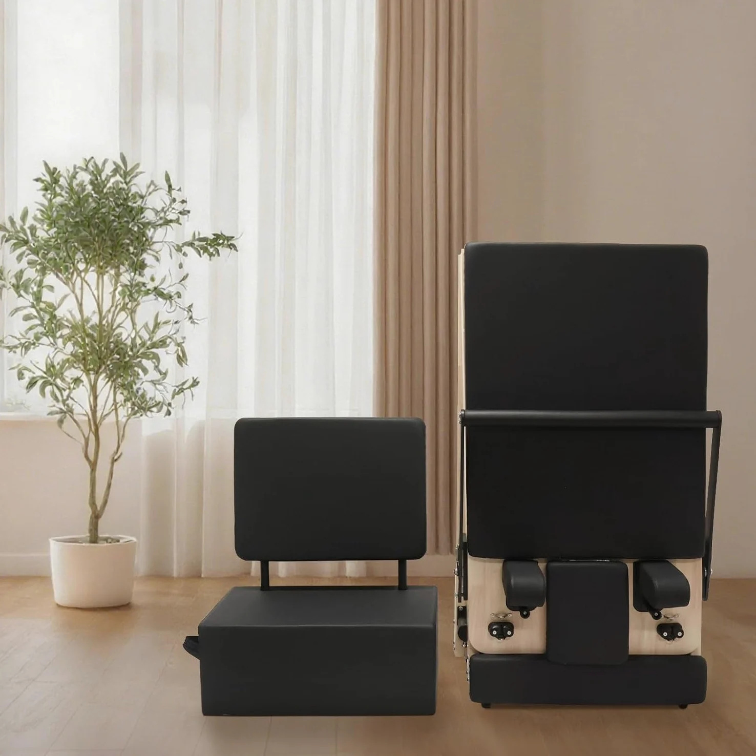 Reformer F1 portatile pieghevole professionale per studio e casa, in legno d'acero nero