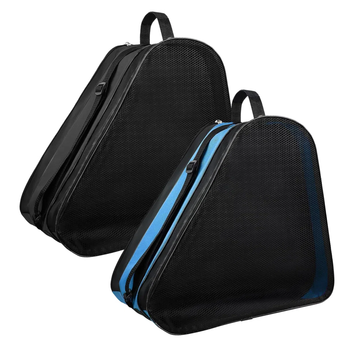 Borsa per Scarpe da Pattinaggio Cerniera Oxford Nero 2 Pezzi, Facile da Pulire, per Uso Esterno, Design Semplice e Funzionale