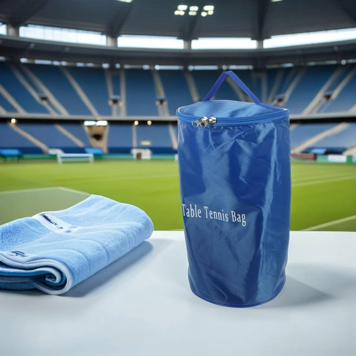 Borsa Porta Palline da Tennis Tavolo Oxford Blu 2 Pezzi Organizer Portatile per Racchette e Palline da Tennis Tavolo Attrezzatura Sportiva per Allenamento e Uso Esterno