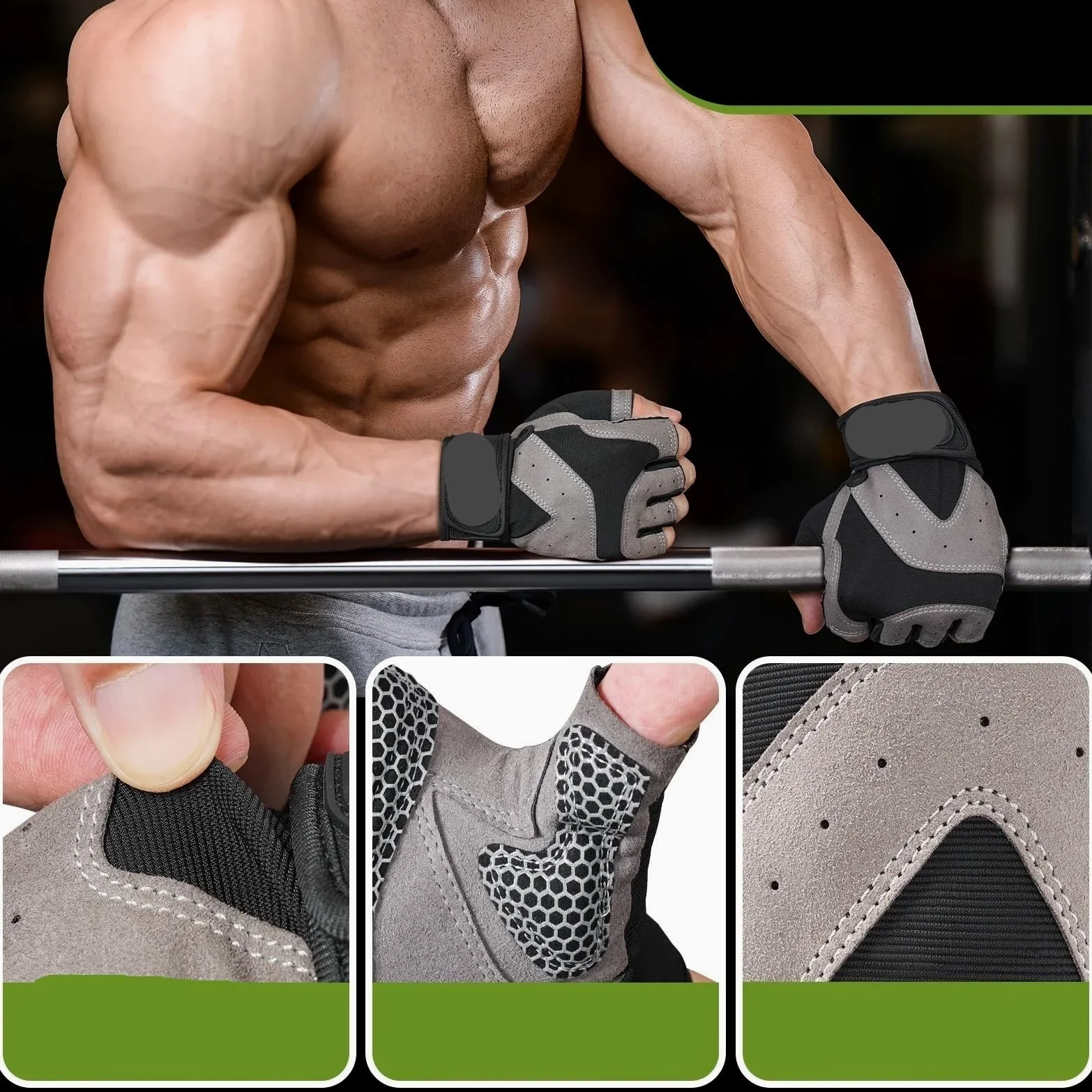 Home Essentials, Guanti da Palestra, Guanti da Fitness, Supporto per Polsi per Allenamento in Palestra - Sollevamento Pesi, Allenamento Traspirante, u