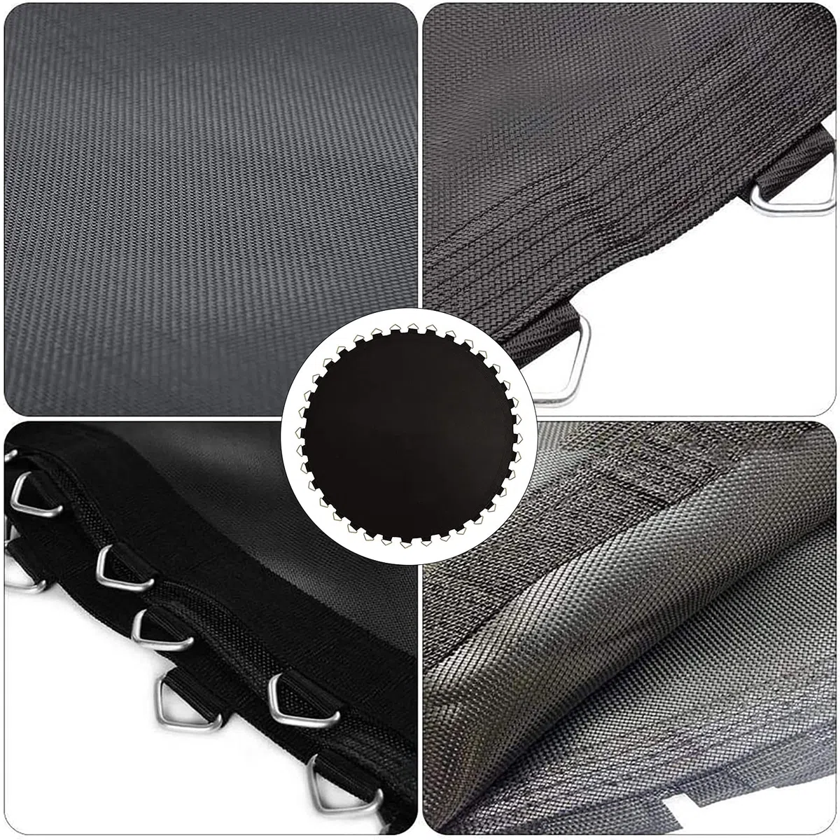 Tappeto Elastico Telo Ricambio Trampolino, Telo di Ricambio Trampolino, ø 305cm, 54/56/60/64 Occhielli, Tappeto da Salto per Trampolino da Giardino, Nero,10ft/56 Buckles