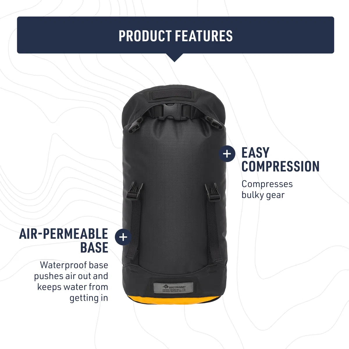Sea to Summit - Evac Compression Dry Bag HD M 13L - Borsa impermeabile compatta - Chiusura ad avvolgimento - Tessuto Cordura resistente - Escursioni & Paddle - 21,7 x 19,7 x 44 cm - Nero Jais - 237 g