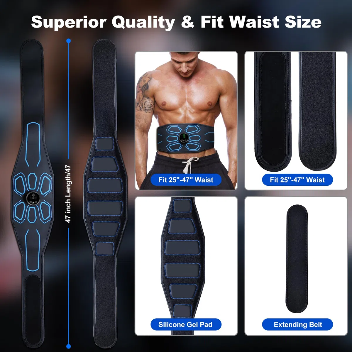 FDA Cleared - Stimolatore muscolare MHD TENS elettronico per addominali, tonificante per addominali, per addominali, stimolazione e attivazione muscolare, uso domestico in palestra