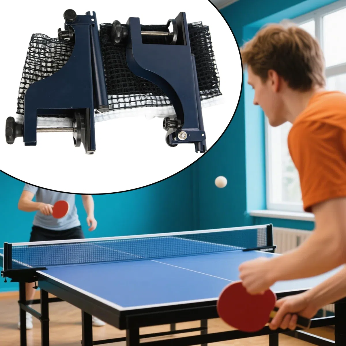 Rete da Pong con Morsetti con Morsetti Regolabile Portatile | Rete Sostitutiva per Tennis Tavolo Esterno per Allenamento Ricreativo in Giardino Cantina Adulti e Bambini