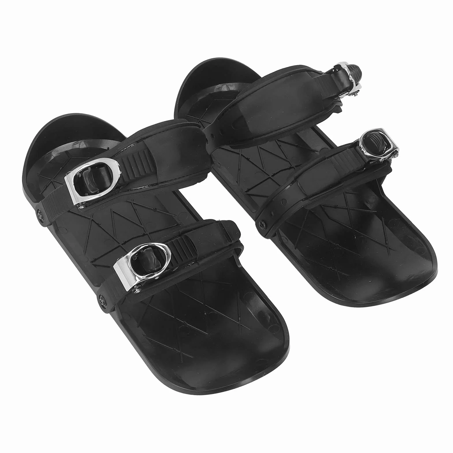 Mini pattini da sci corti, pattini da sci corti regolabili, pattini da neve invernali, lame da neve, tavole da sci, scarponi da sci all'aperto, attrezzatura da sci per sport invernali, nero