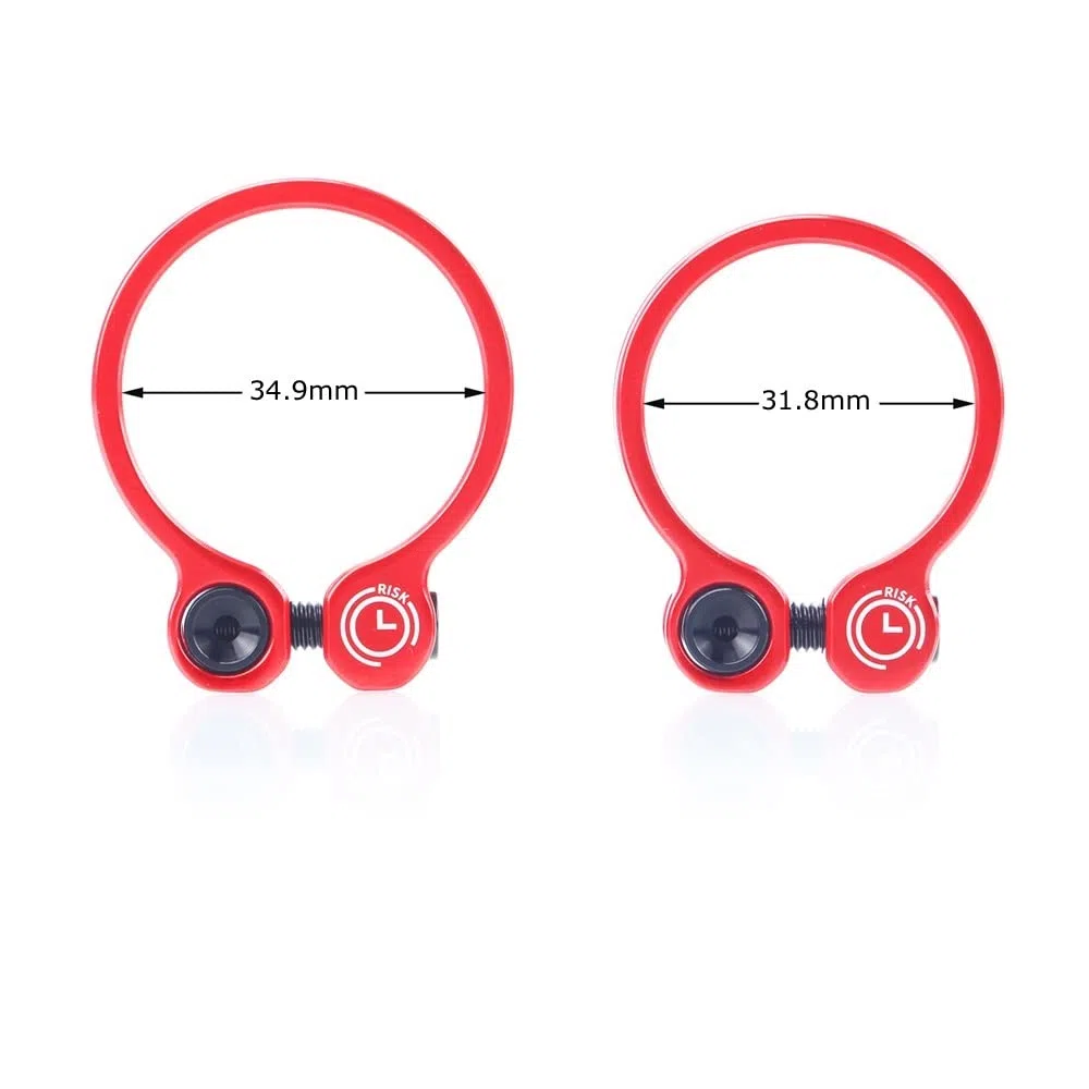 Morsetto Sella Bici 1 Pz A Sgancio Rapido 31.8mm 34.9mm Lega di Alluminio Strada Mountain Bicicletta Reggisella Reggisella Morsetto Collare Con Bullone In Titanio Collarino Reggisella(31.8mm Black)